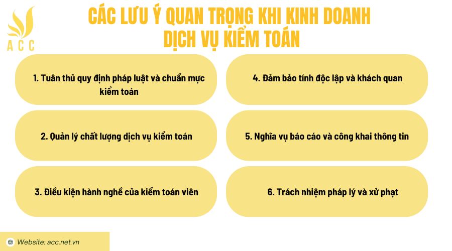 Các lưu ý quan trọng khi kinh doanh dịch vụ kiểm toán