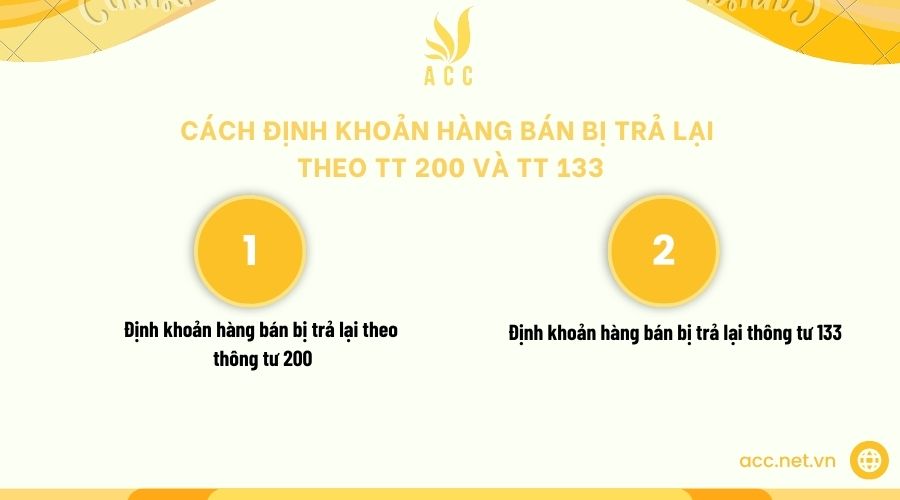 Cách định khoản hàng bán bị trả lại theo TT 200 và TT 133 