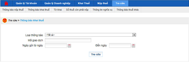 Chọn loại thông tin cần tra cứu, sau đó nhấn “Tra cứu” để tiếp tục.