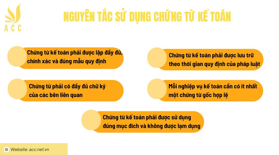 Nguyên tắc sử dụng chứng từ kế toán