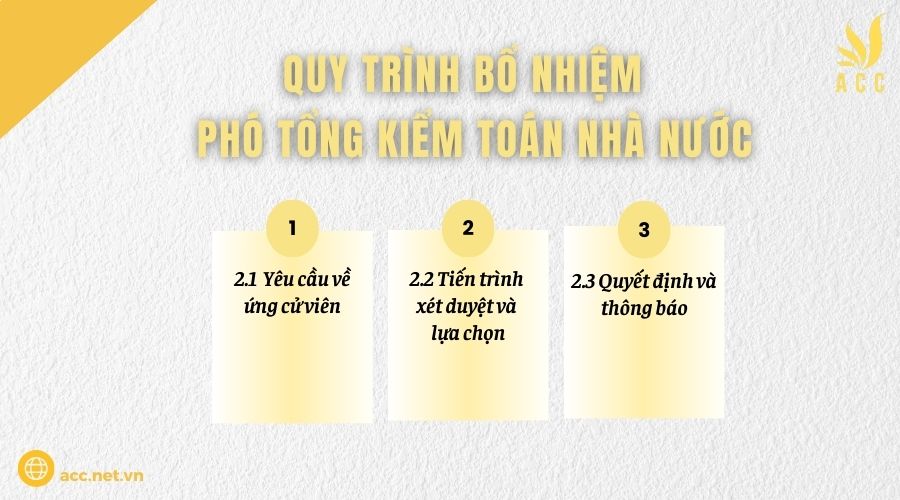 Quy trình bổ nhiệm Phó Tổng Kiểm toán Nhà nước