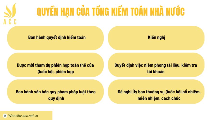 Quyền hạn của Tổng Kiểm toán Nhà nước