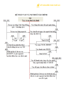 Sơ đồ chữ T tài khoản 341 - Vay và nợ thuê tài chính