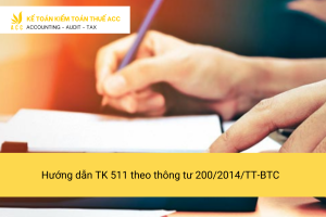 Tài khoản 511 thepo thông tư 200