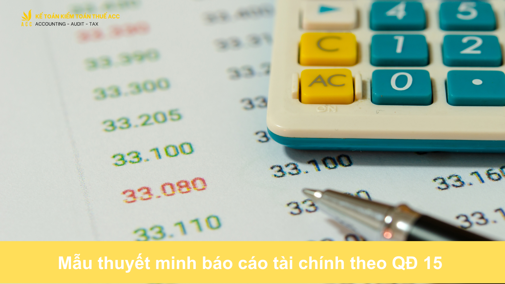 Mẫu thuyết minh báo cáo tài chính theo QĐ 15 