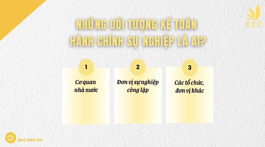 Những đối tượng kế toán hành chính sự nghiệp là ai