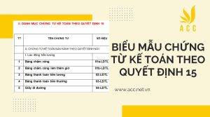 Biểu mẫu chứng từ kế toán theo quyết định 15 mới nhất