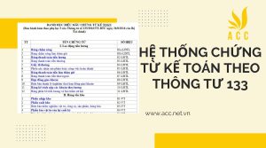 Hệ thống chứng từ kế toán theo Thông Tư 133 chuẩn nhất