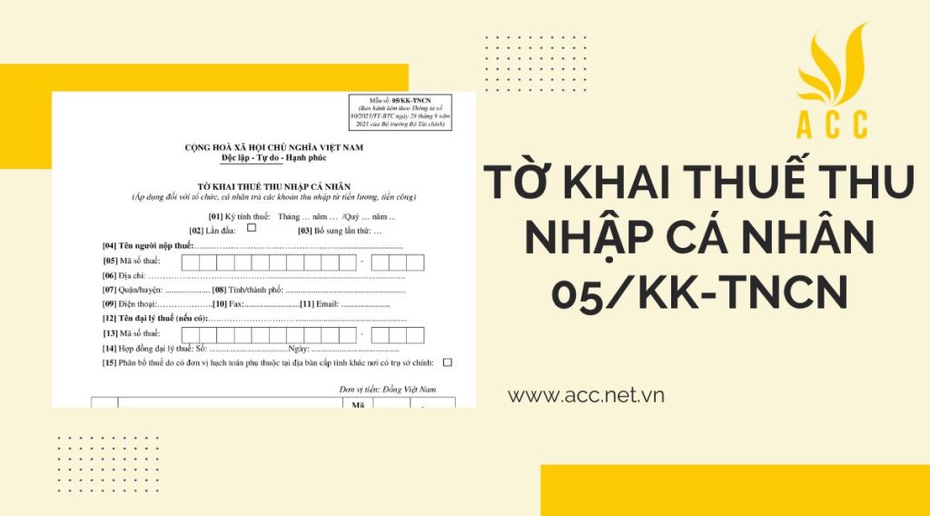 Chi tiết tờ khai thuế thu nhập cá nhân 05/kk-tncn