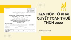 Quy định về hạn nộp tờ khai quyết toán thuế tndn 2022