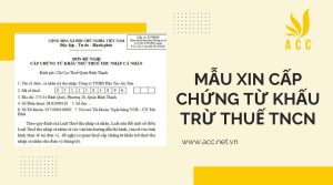 Mẫu xin cấp chứng từ khấu trừ thuế tncn