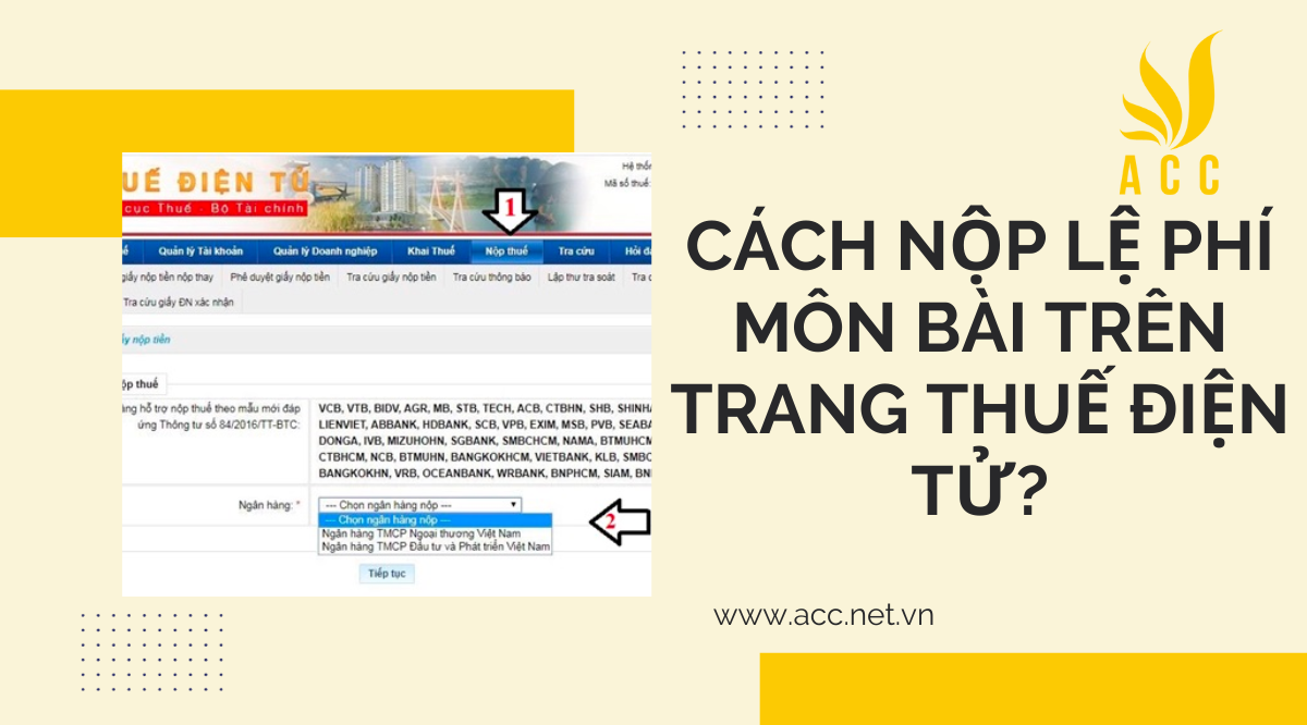 Cách nộp lệ phí môn bài trên trang thuế điện tử