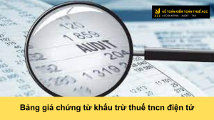 Bảng giá chứng từ khấu trừ thuế tncn điện tử