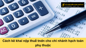 Cách kê khai nộp thuế tndn cho chi nhánh hạch toán phụ thuộc