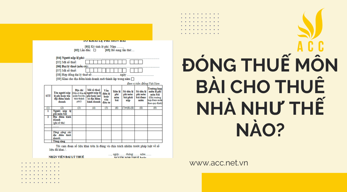 Đóng thuế môn bài cho thuê nhà như thế nào