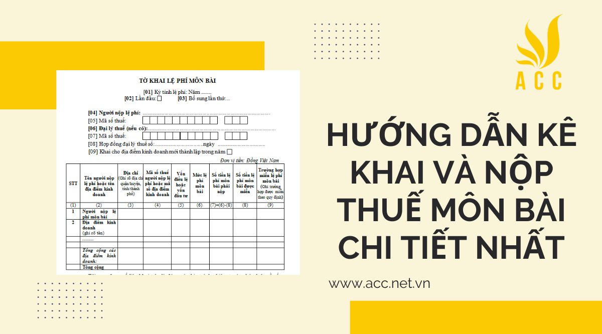 Hướng dẫn kê khai và nộp thuế môn bài chi tiết nhất