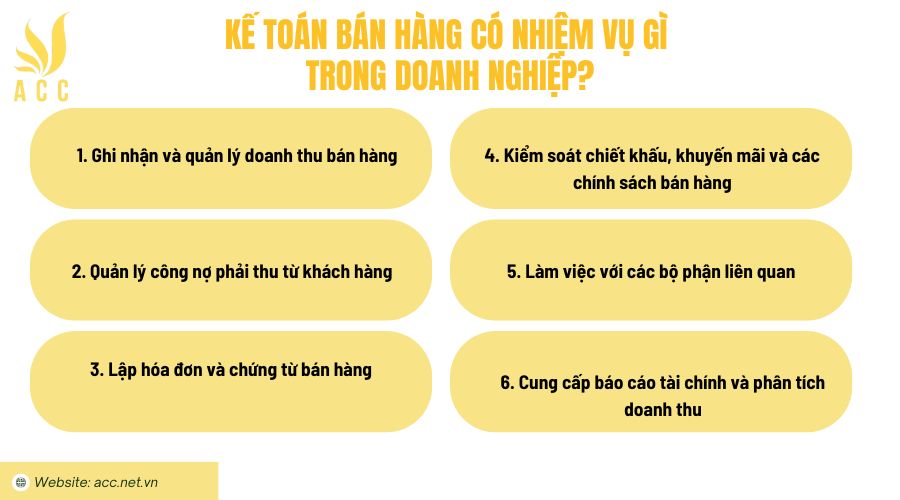 Kế toán bán hàng có nhiệm vụ gì trong doanh nghiệp