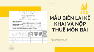 Mẫu biên lai kê khai và nộp thuế môn bài