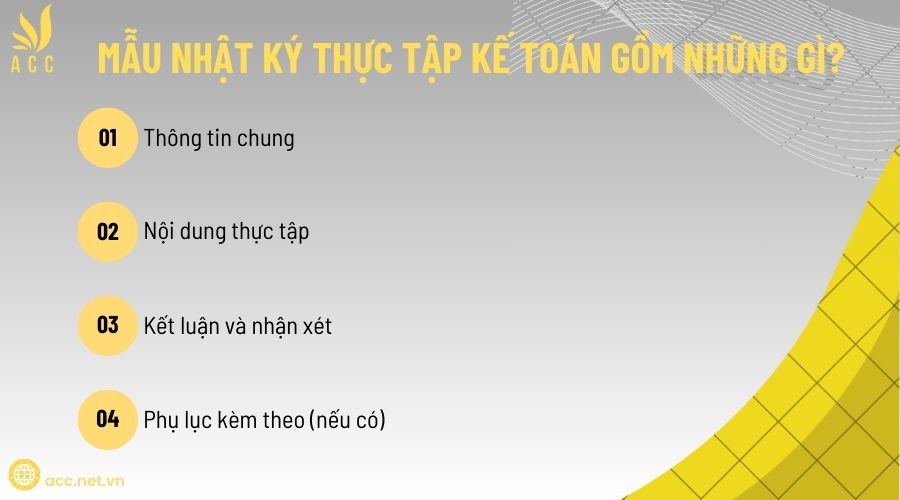 Mẫu nhật ký thực tập kế toán gồm những gì