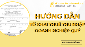 Hướng dẫn tờ khai thuế thu nhập doanh nghiệp quý