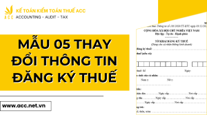 Mẫu 05 thay đổi thông tin đăng ký thuế