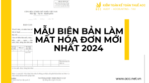 Mẫu biên bản làm mất hóa đơn mới nhất 2024