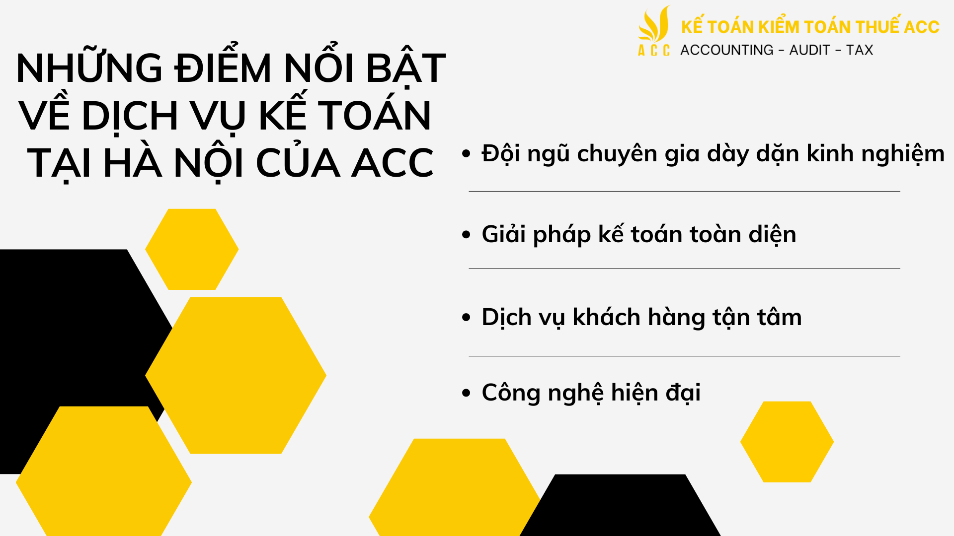 Những điểm nổi bật về dịch vụ kế toán tại Hà Nội của ACC