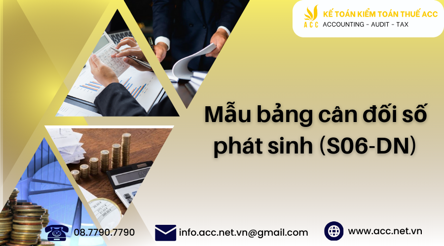 Mẫu bảng cân đối số phát sinh (S06-DN)