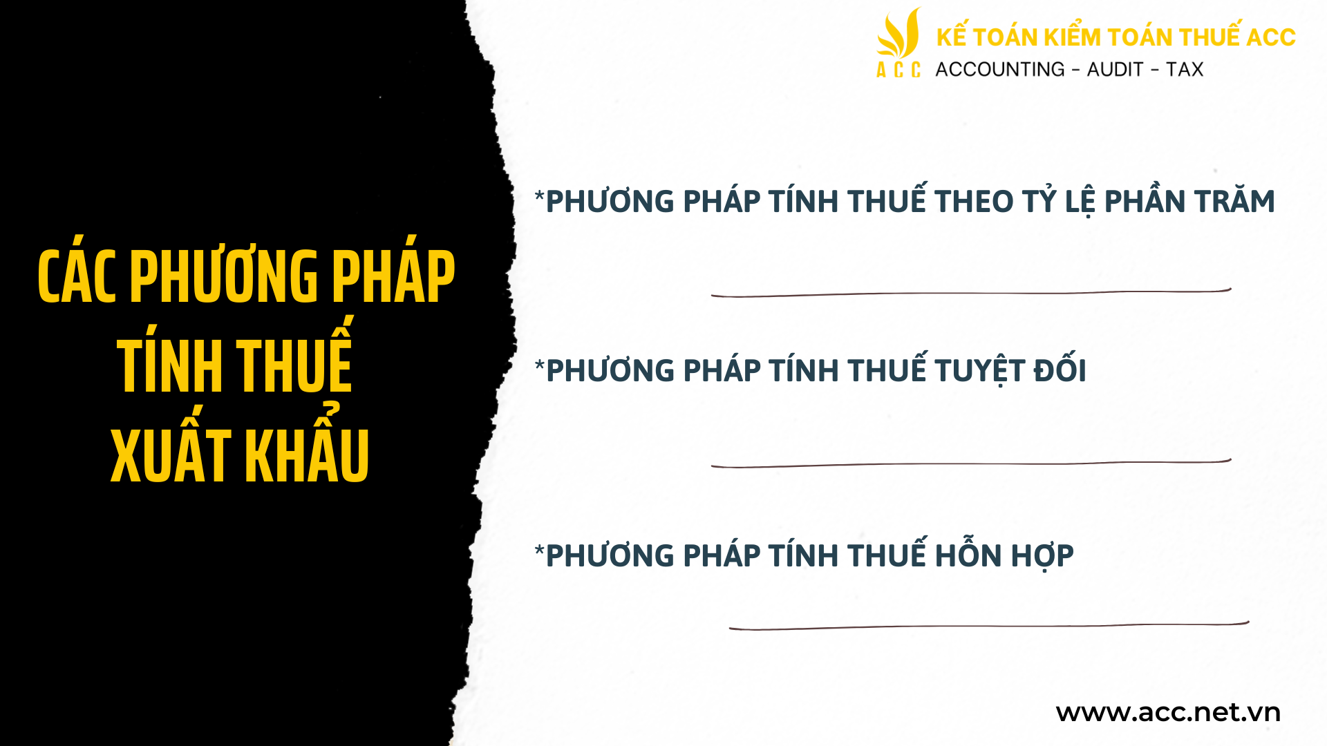 Các phương pháp tính thuế xuất khẩu