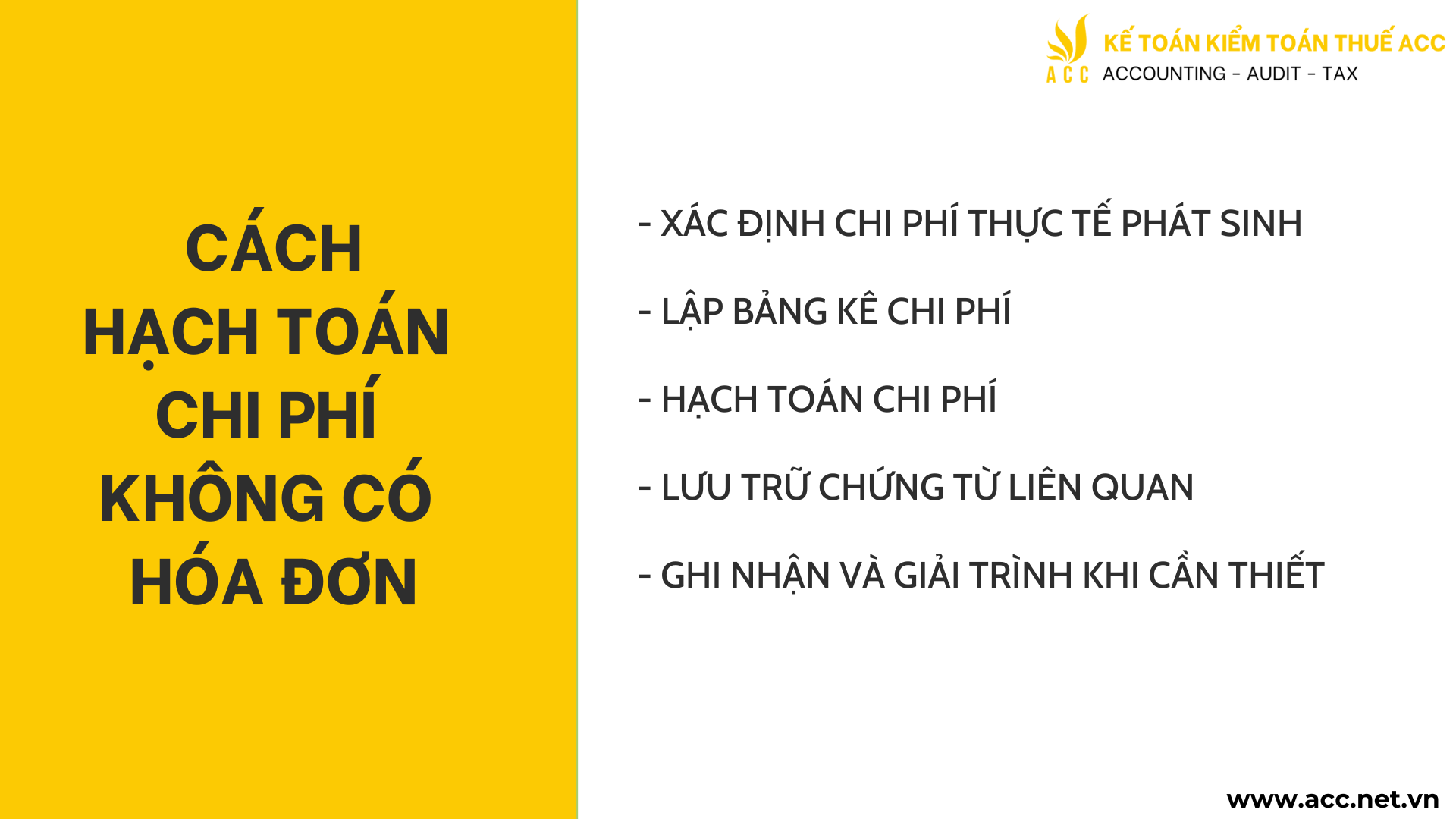 Cách hạch toán chi phí không có hóa đơn