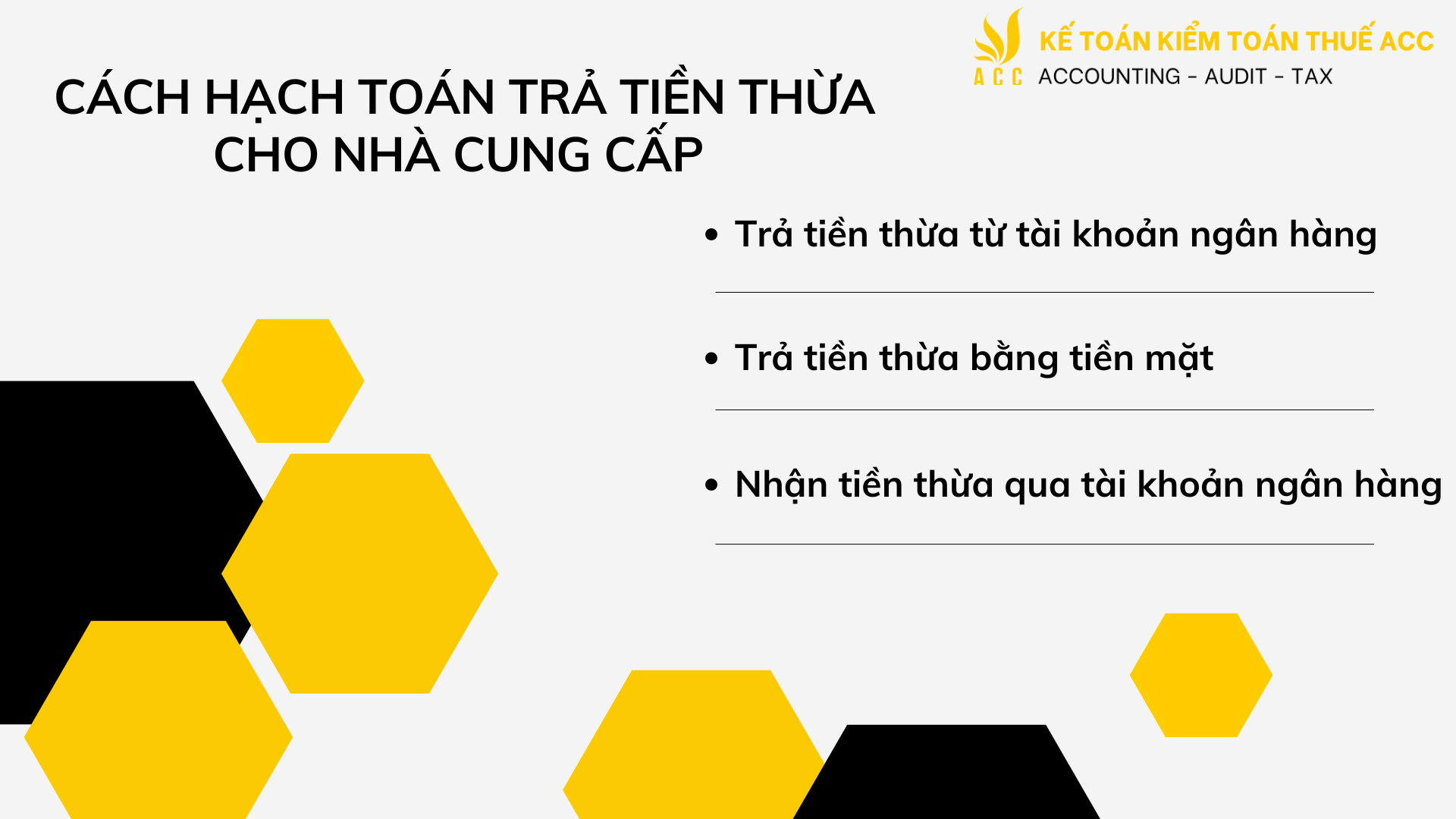 Cách hạch toán trả tiền thừa cho nhà cung cấp