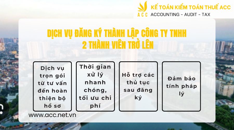 Dịch vụ đăng ký thành lập công ty TNHH 2 thành viên trở lên