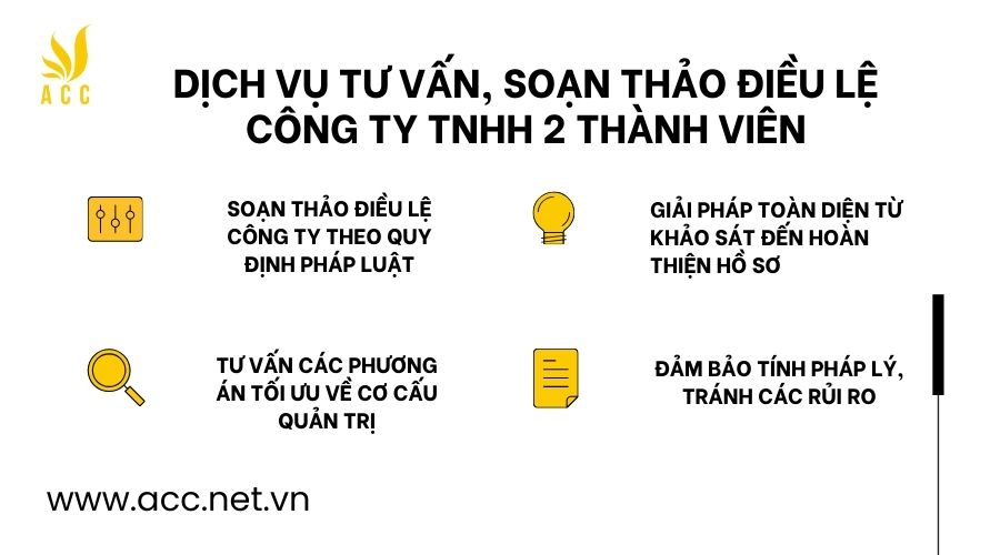 Dịch vụ tư vấn, soạn thảo điều lệ công ty TNHH 2 thành viên