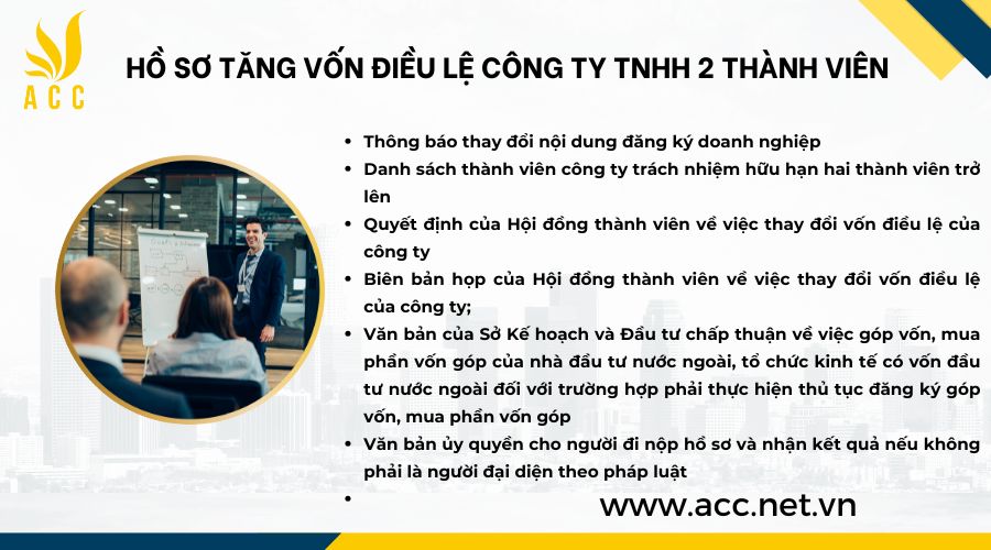 Hồ sơ tăng vốn điều lệ công ty TNHH 2 thành viên