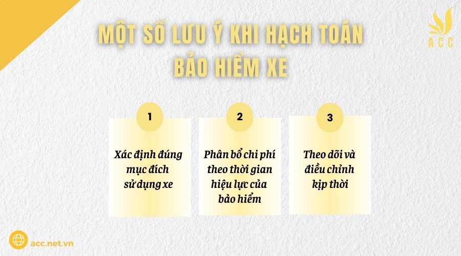 Một số lưu ý khi hạch toán bảo hiểm xe