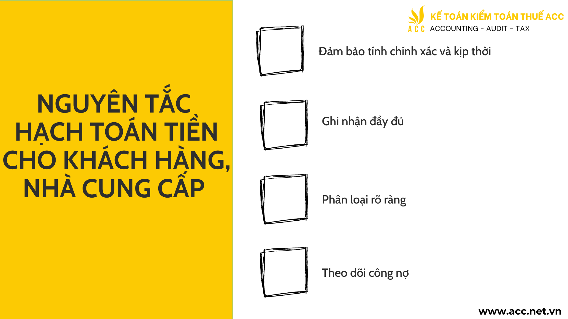 Nguyên tắc hạch toán tiền cho khách hàng, nhà cung cấp