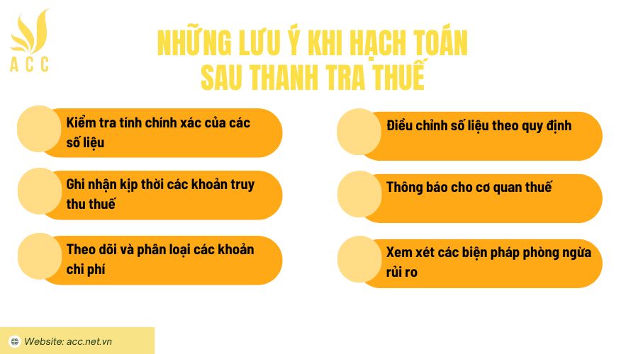 Những lưu ý khi hạch toán sau thanh tra thuế