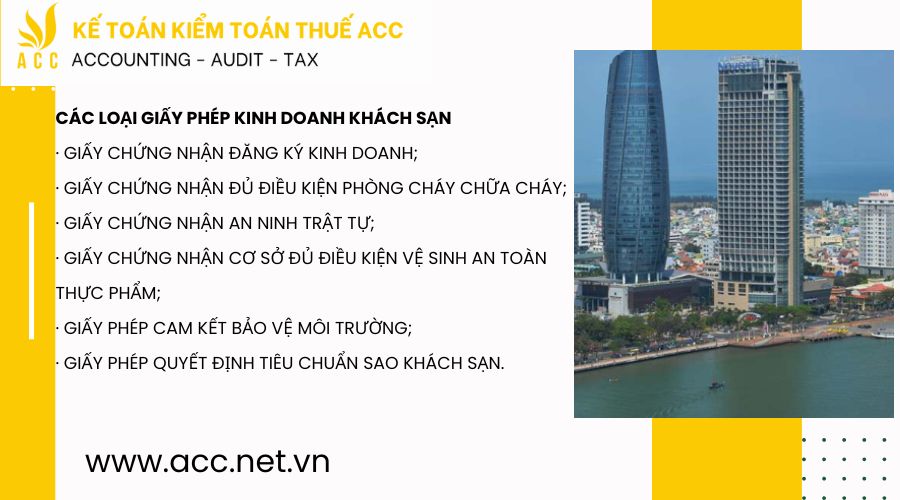 CÁC LOẠI GIẤY PHÉP KINH DOANH KHÁCH SẠN