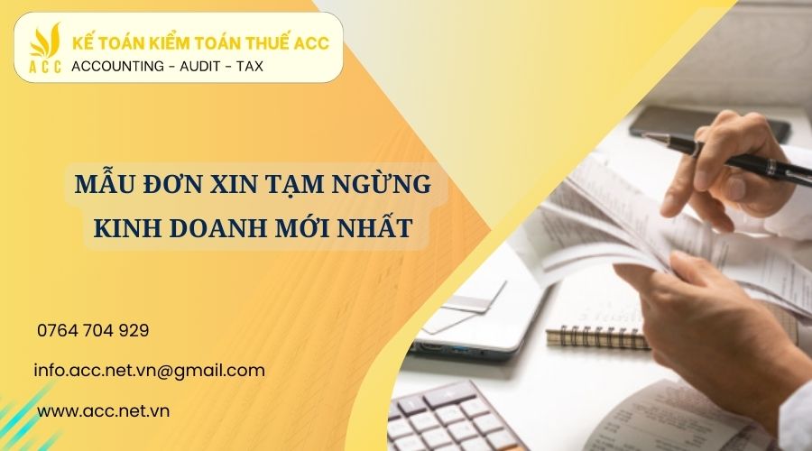 Mẫu đơn xin tạm ngừng kinh doanh