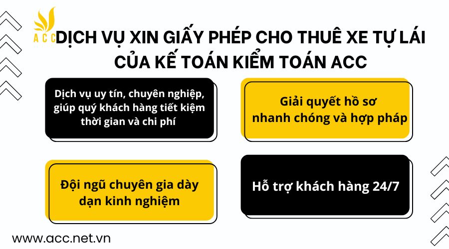 Dịch vụ xin giấy phép cho thuê xe tự lái của Kế toán kiểm toán ACC