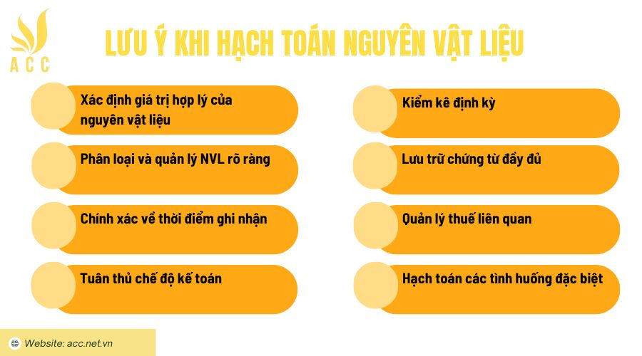 Lưu ý khi hạch toán nguyên vật liệu