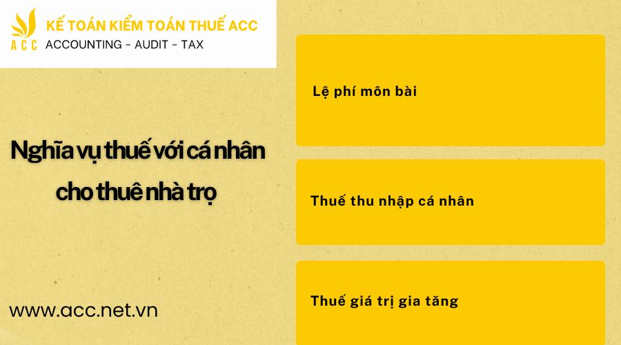 Nghĩa vụ thuế với cá nhân cho thuê nhà trọ