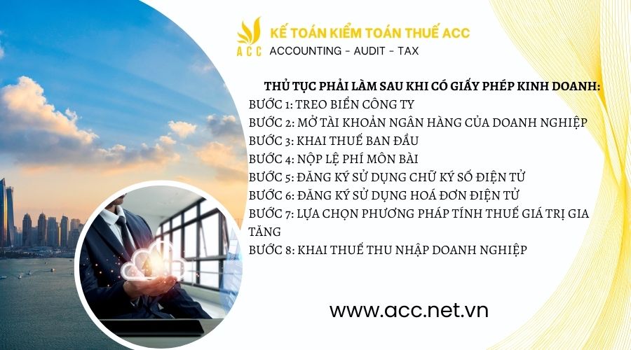 Thủ tục phải làm sau khi có giấy phép kinh doanh