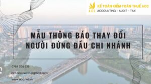 mẫu thông báo thay đổi người đứng đầu chi nhánh