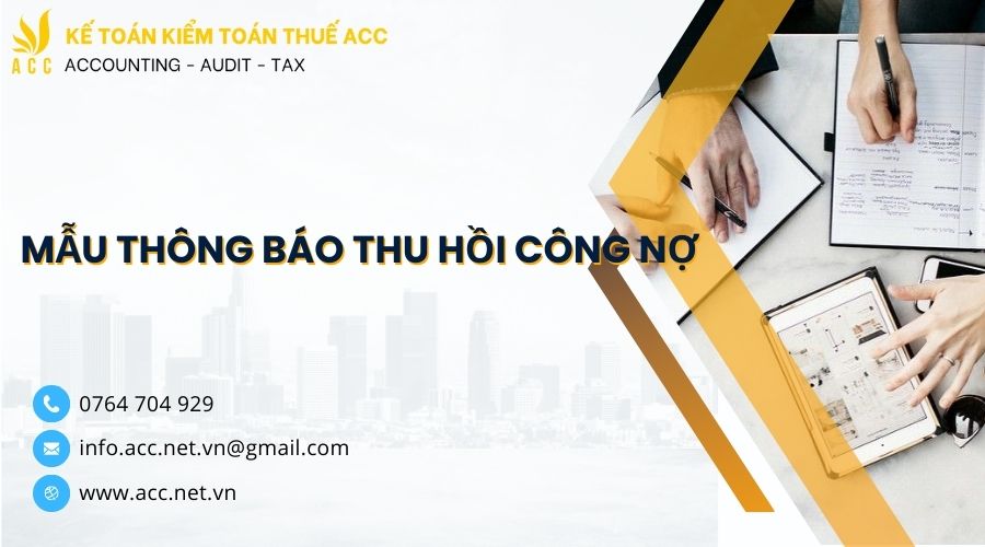 mẫu thông báo thu hồi công nợ