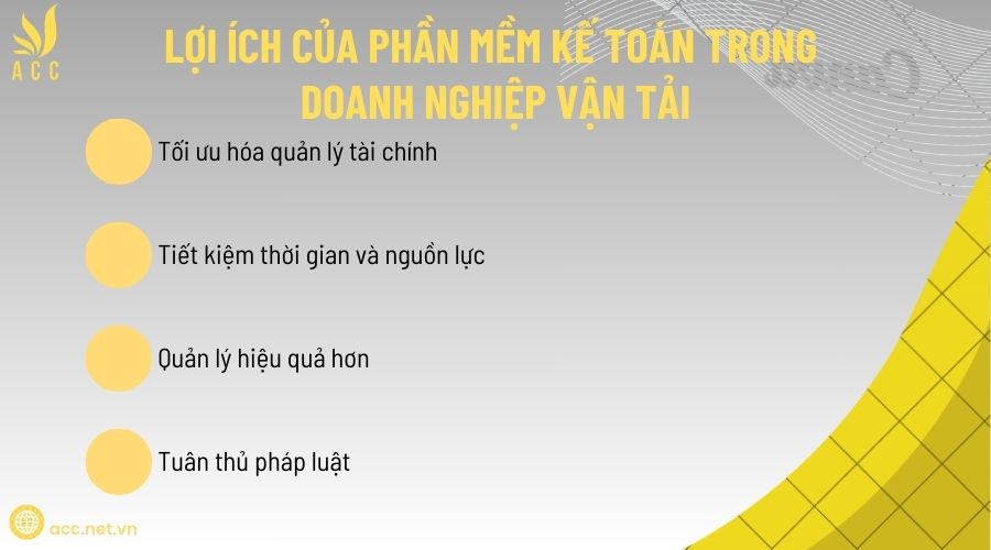 Lợi ích của phần mềm kế toán trong doanh nghiệp vận tải