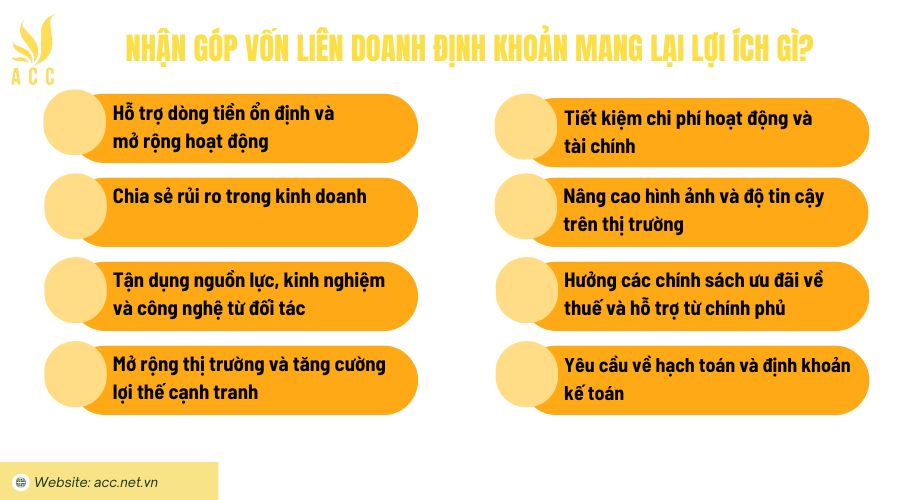 Nhận góp vốn liên doanh định khoản mang lại lợi ích gì