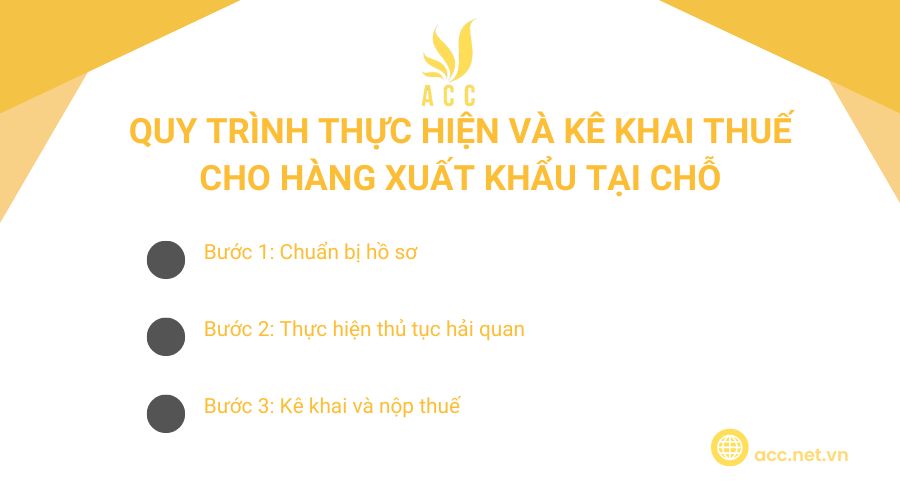 Quy trình thực hiện và kê khai thuế cho hàng xuất khẩu tại chỗ