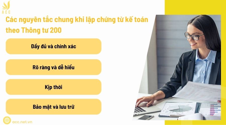 Các nguyên tắc chung khi lập chứng từ kế toán theo Thông tư 200