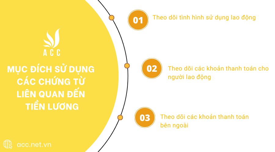 Mục đích sử dụng các chứng từ liên quan đến tiền lương